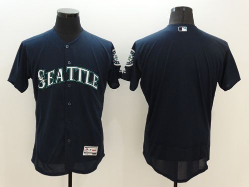 Mariners Blank Navy blue Flexbase Authentic Collection Stitched MLB Jersey - Click Image to Close